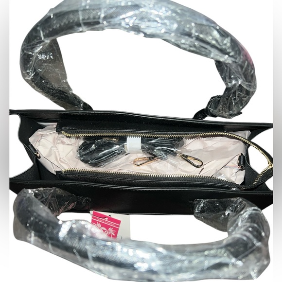 Trina Turk Black Satchel / Crossbody Hand Bag - Picture 4 of 5